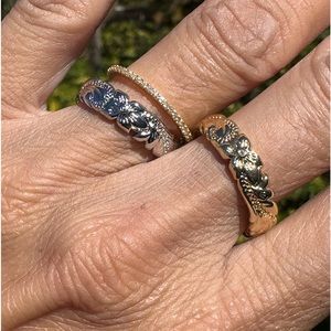 939. 6mm Engraved Plumeria .925 Sterling Silver or Gold Hawaiian Heritage Ring